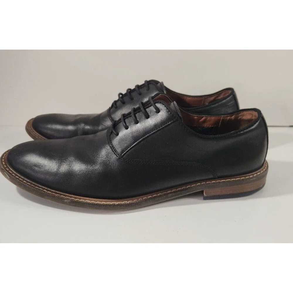 Vince Camuto Dress Shoes Men's 9 Lawsen Tie Oxford Black Leather Office Classic